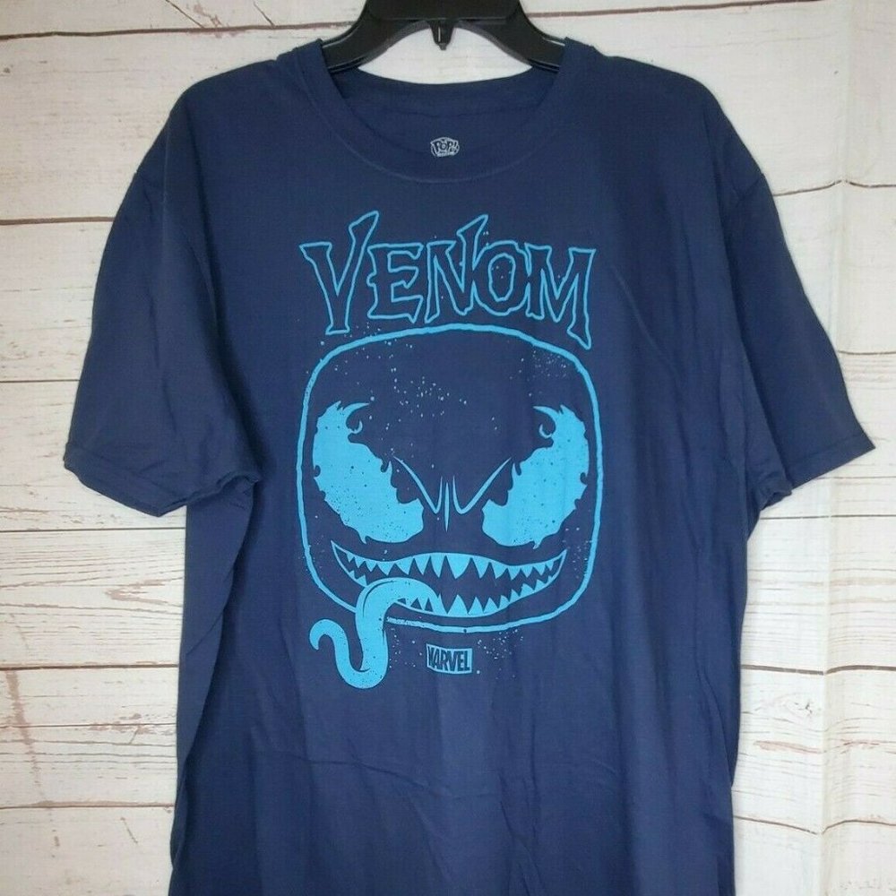 POP! Tees Men's XL Blue Venom Marvel Crew T Shirt